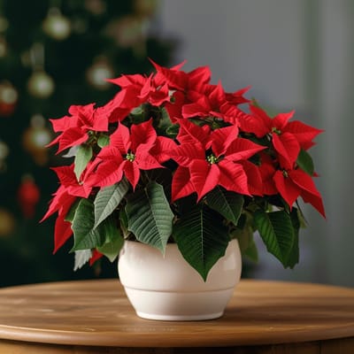 Christmas Poinsettia Flower Arrangement