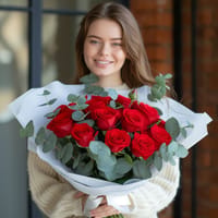 Designer's Choice 12 Red Rose Bouquet — view 1