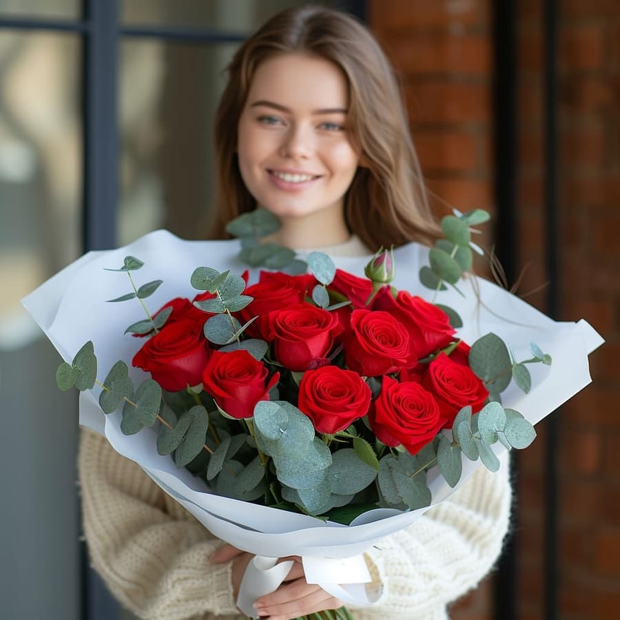 Designer's Choice 12 Red Rose Bouquet