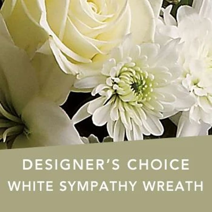 Designer's Choice White Sympathy Wreath