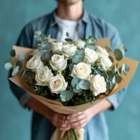 Dreamy White Dozen Flower Bouquet — view 3
