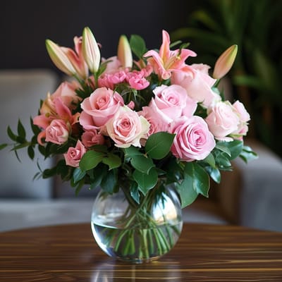 First Blush Pink Rose Arrangement