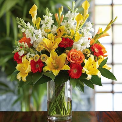 Fond Farewell Yellow Flower Arrangement