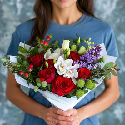 Forever Beloved Red Rose Bouquet — new job flowers