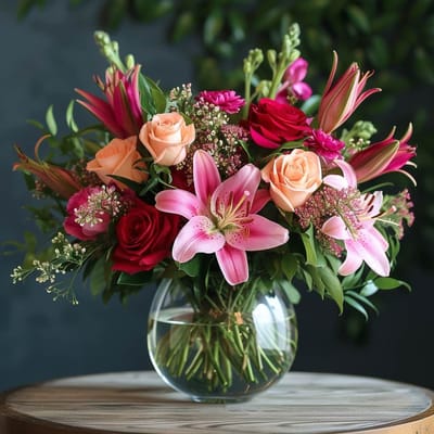Forever Fuchsia Pink Lily Arrangement