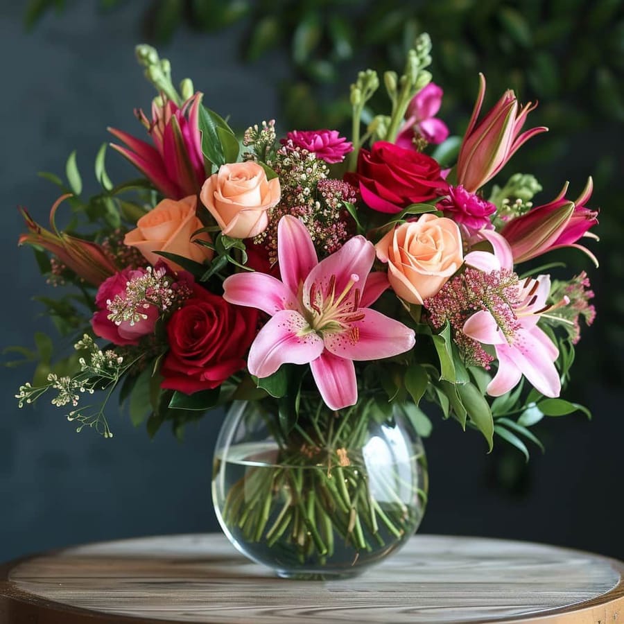 Forever Fuchsia Pink Lily Arrangement