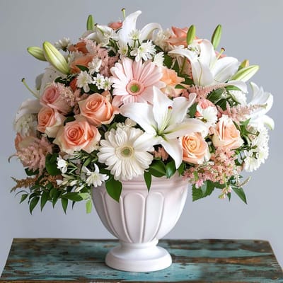 Garden of Memories White Sympathy Arrangement