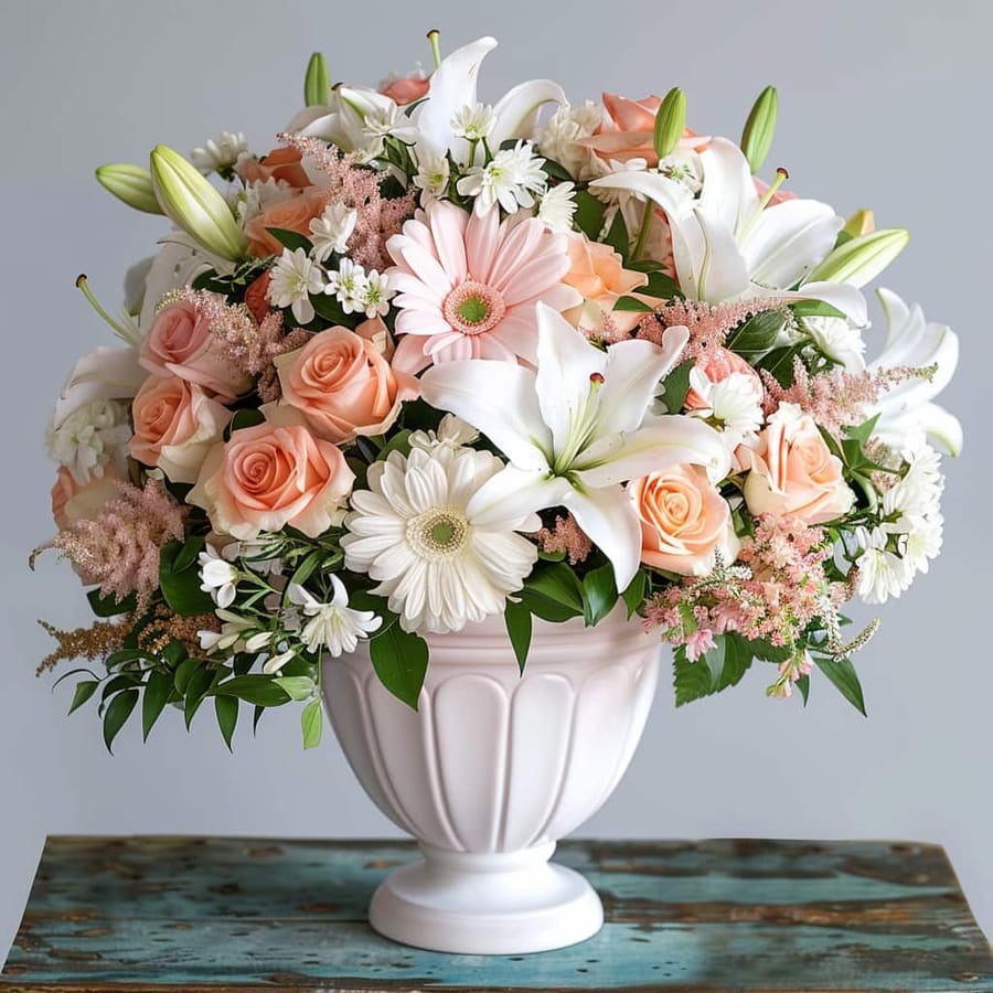 Garden of Memories White Sympathy Arrangement