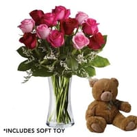 I Love You Vase Arrangement with Teddy — view 1