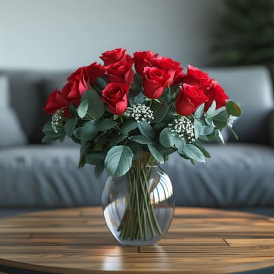 On My Mind Vase Arrangement with Teddy