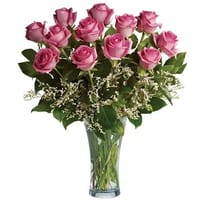 Perfect Pink Dozen Roses — view 4