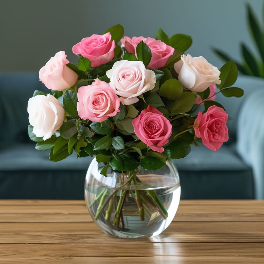 Pink Blush Rose Arrangement