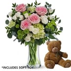 Pink Radiance Floral Arrangement with Chocolate gift option