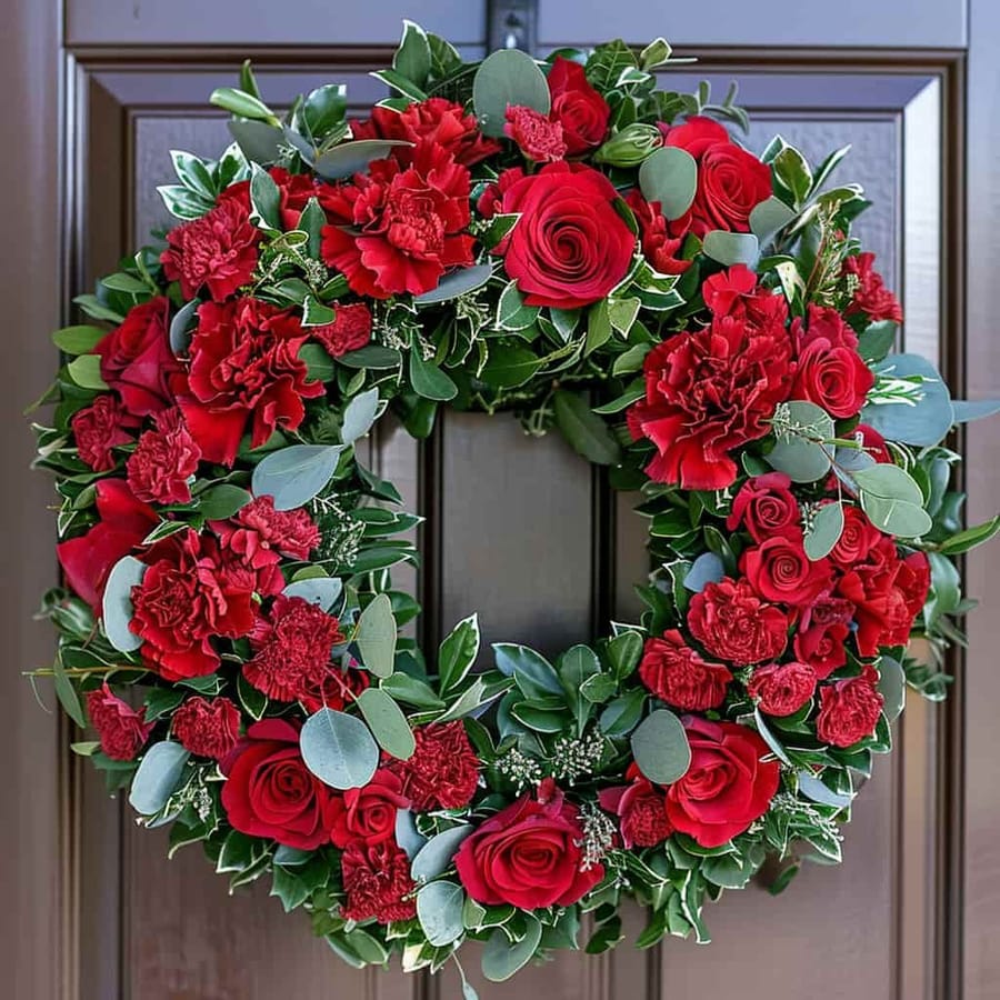 Red Regards Sympathy Arrangement