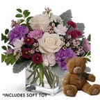 Serene Mum Floral Arrangement with Chocolate gift option