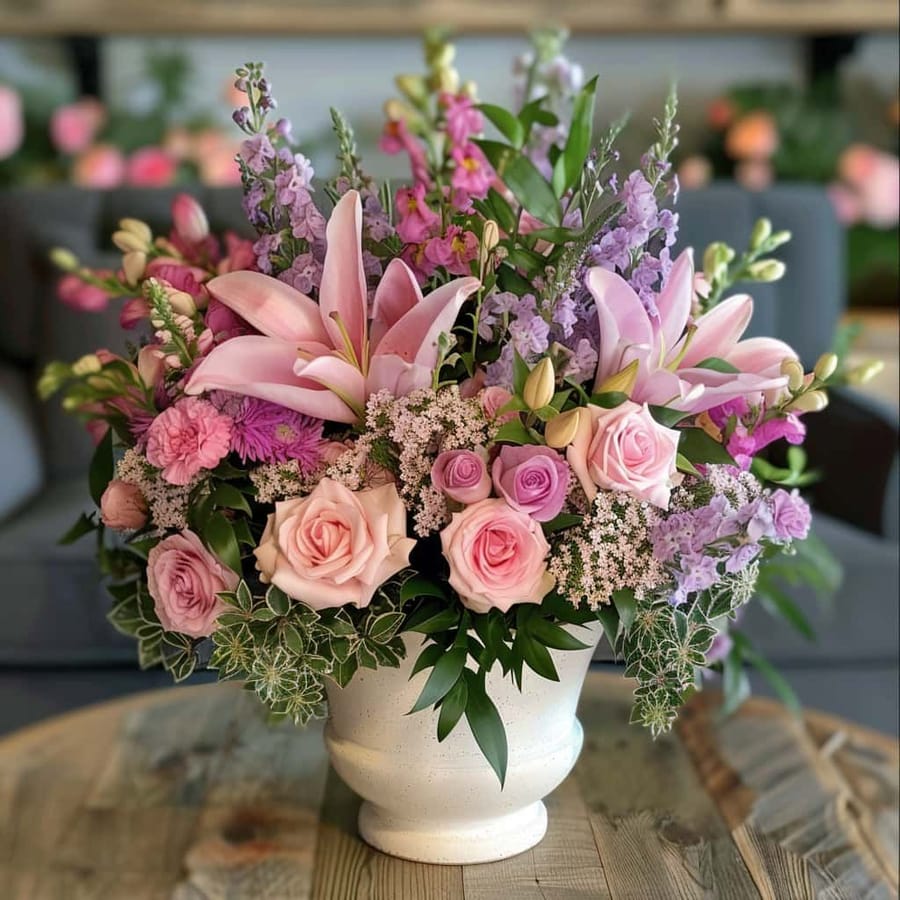 Soft Blush Sympathy Arrangement
