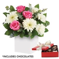 Sweet Thoughts Flower Arrangement with Chocolate — view 1