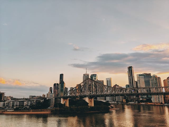 Brisbane skyline and the Story Bridge at twilight