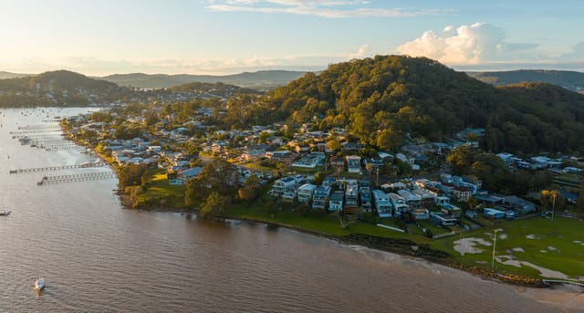 Gosford and the Central Coast shoreline at sunset