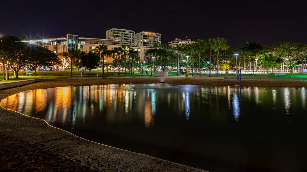 The Darwin Waterfront at night