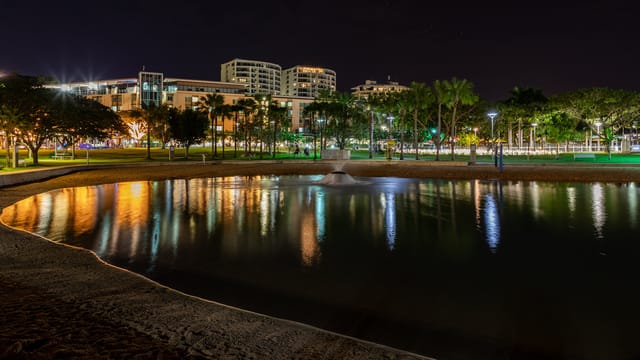 The Darwin Waterfront at night