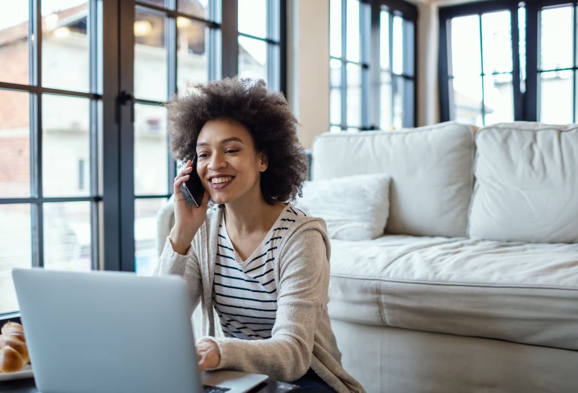 dedicated virtual assistant talking over the phone