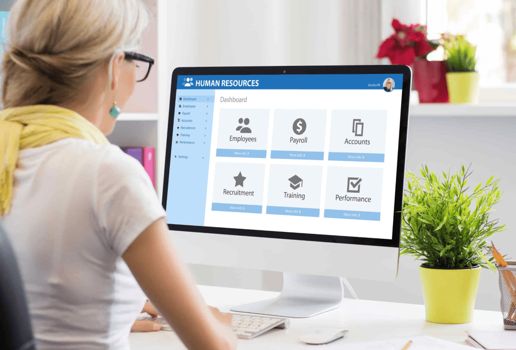 Virtual assistant remotely working on payroll tasks
