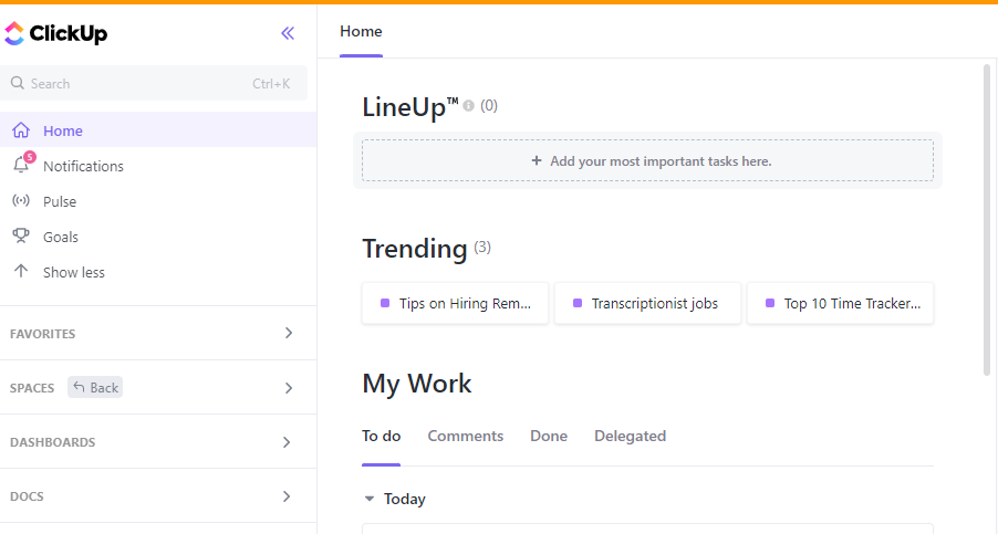 ClickUp website