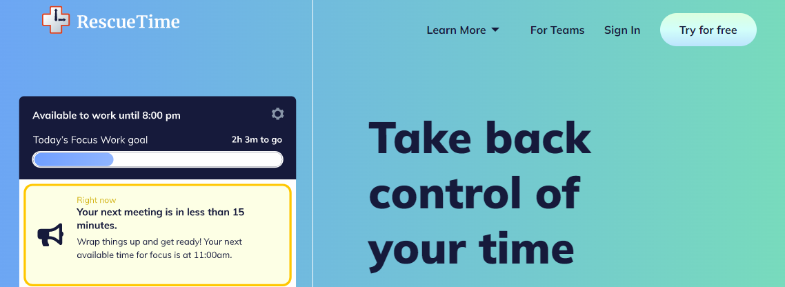 RescueTime website