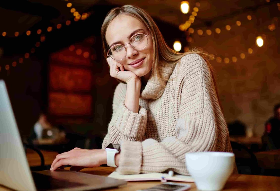 a virtual assistant smiling