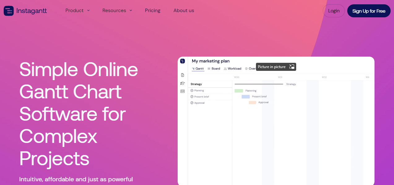 Instagantt website