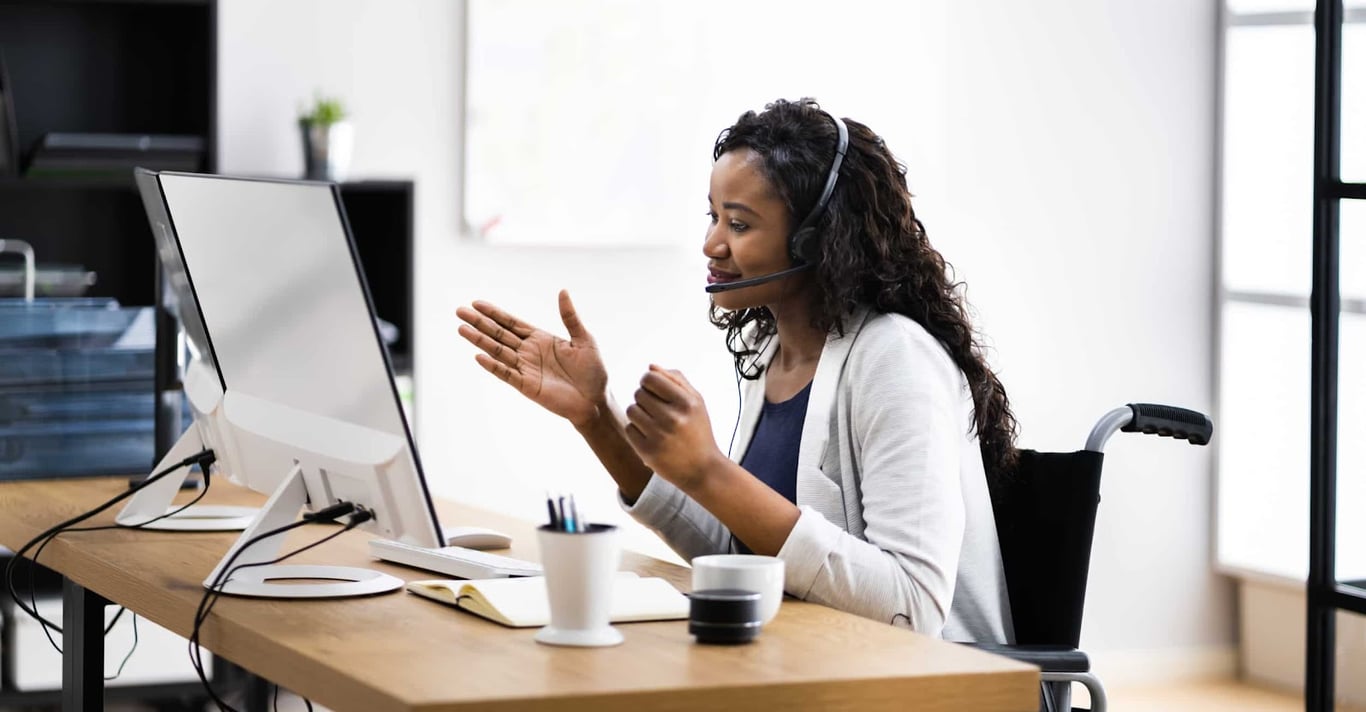 virtual assistant working, meeting