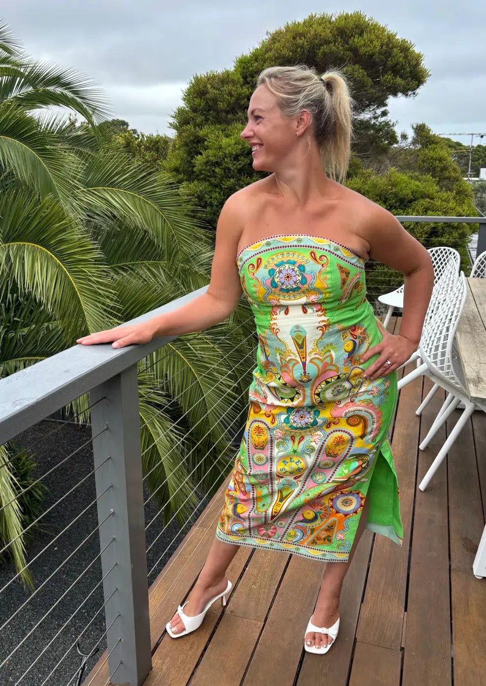ALÉMAIS  Pinball Bodice Dress Green Size AU 14 photo 3