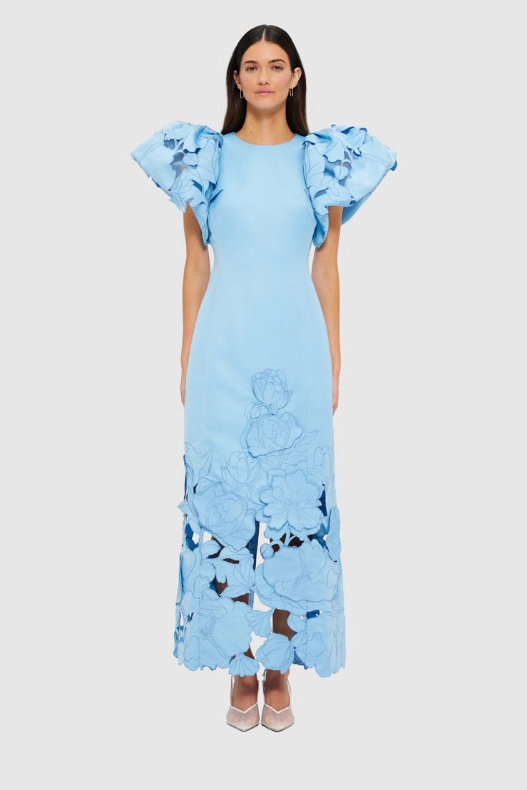Leo Lin Lucinda Appliqué Maxi Dress - Cornflower Blue photo 4