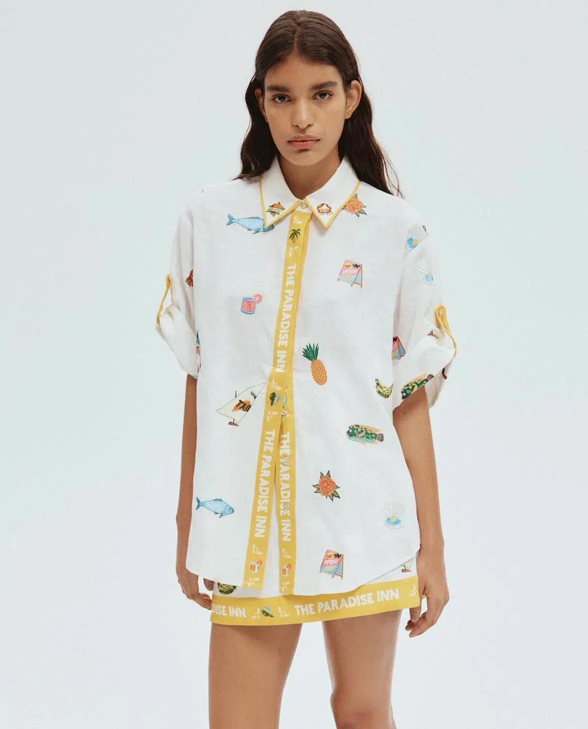 Alemais Blue Marlin Embroidered Shirt AU 14 and Skirt AU 16 in Print photo 2