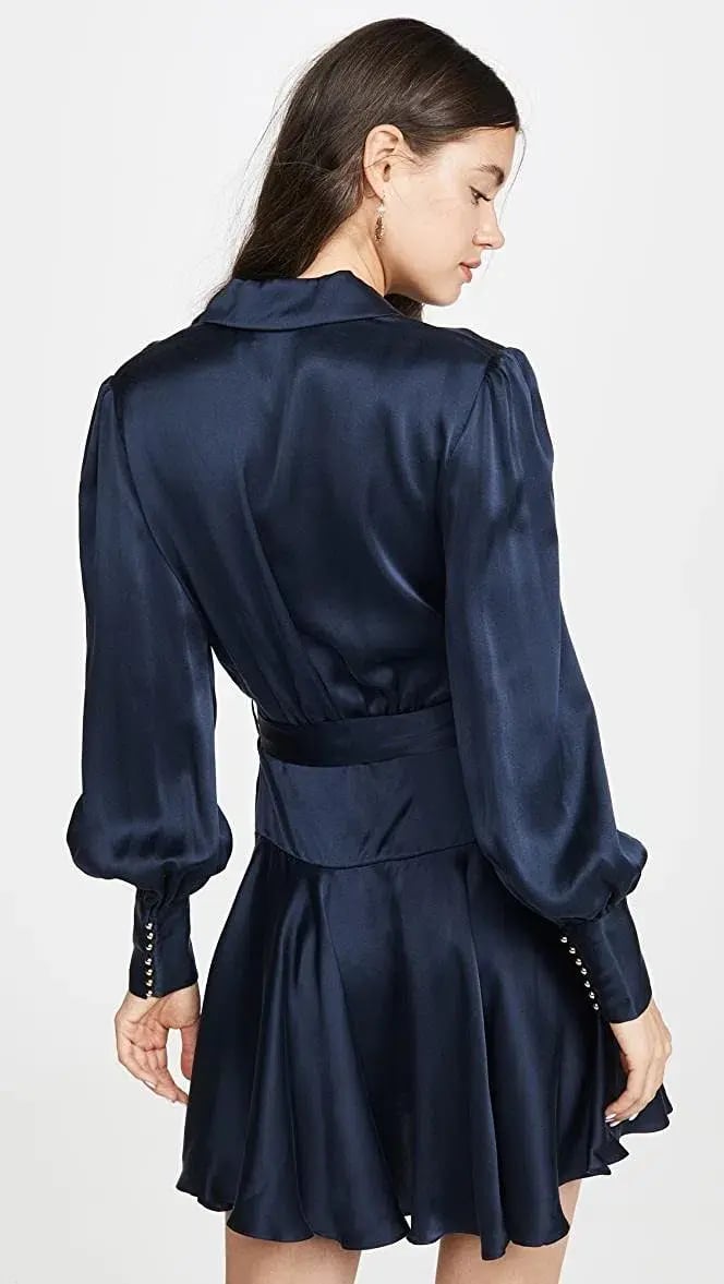 Zimmermann Silk Wrap Mini Dress Ink Navy Size 0 / AU 8 photo 3