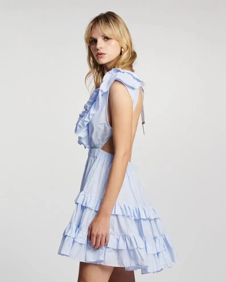 Magali Pascal Botanic Mini Dress Hydrangea Blue Size M photo 5