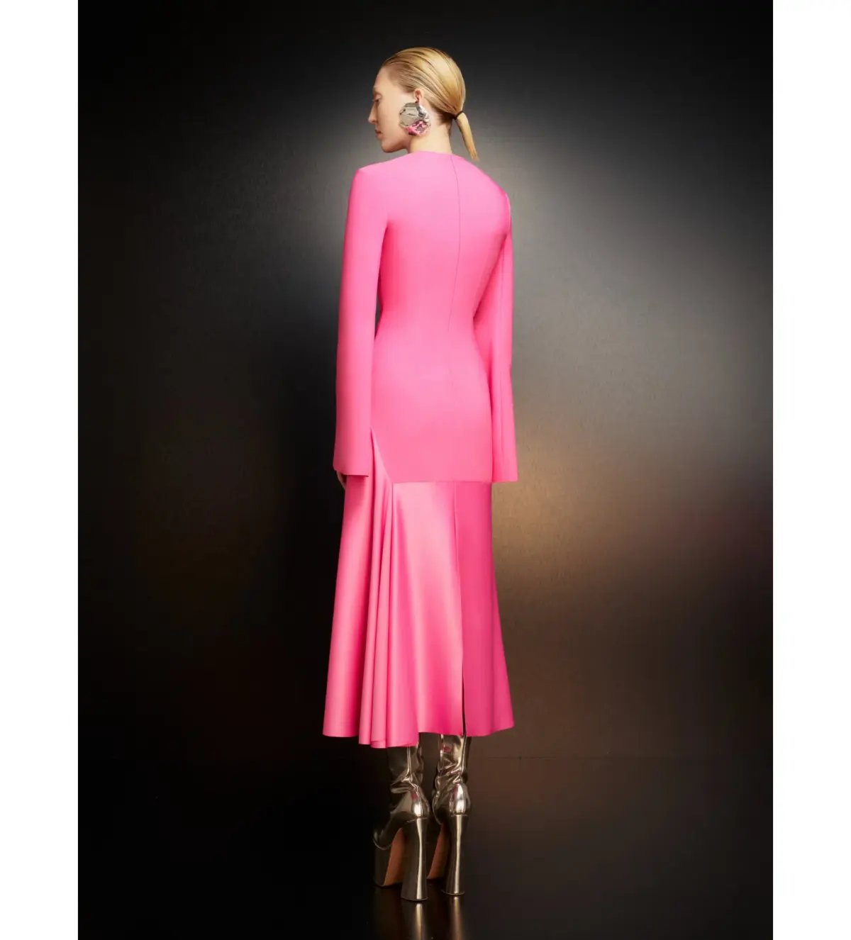 Solace London The Gaia Midi Dress in Pink Size AU 12 photo 2