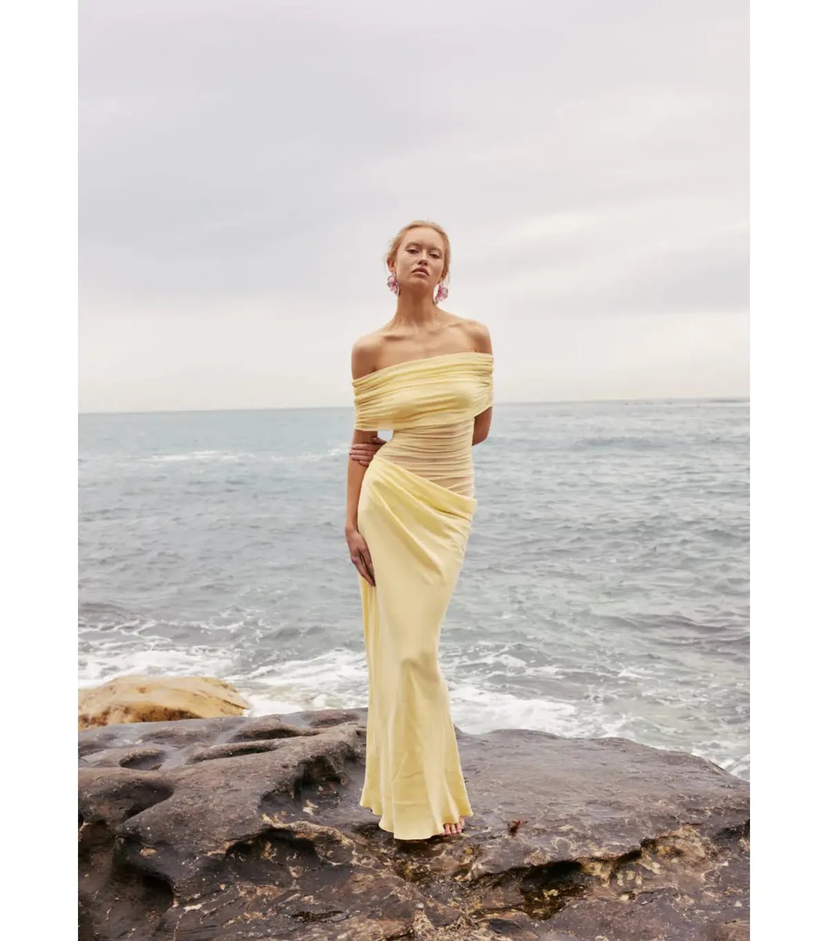 Benni Nico Off The Shoulder Dress Butter Size AU 10 photo 4