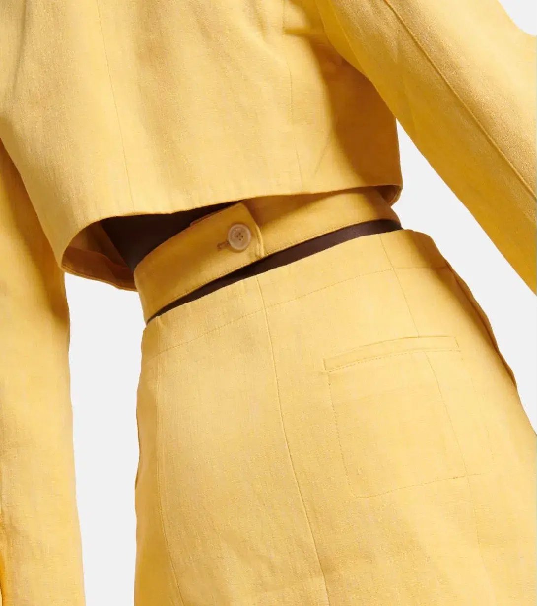 Jacquemus La Robe Bari Linen-blend Mini Dress Yellow  Size 8 photo 4
