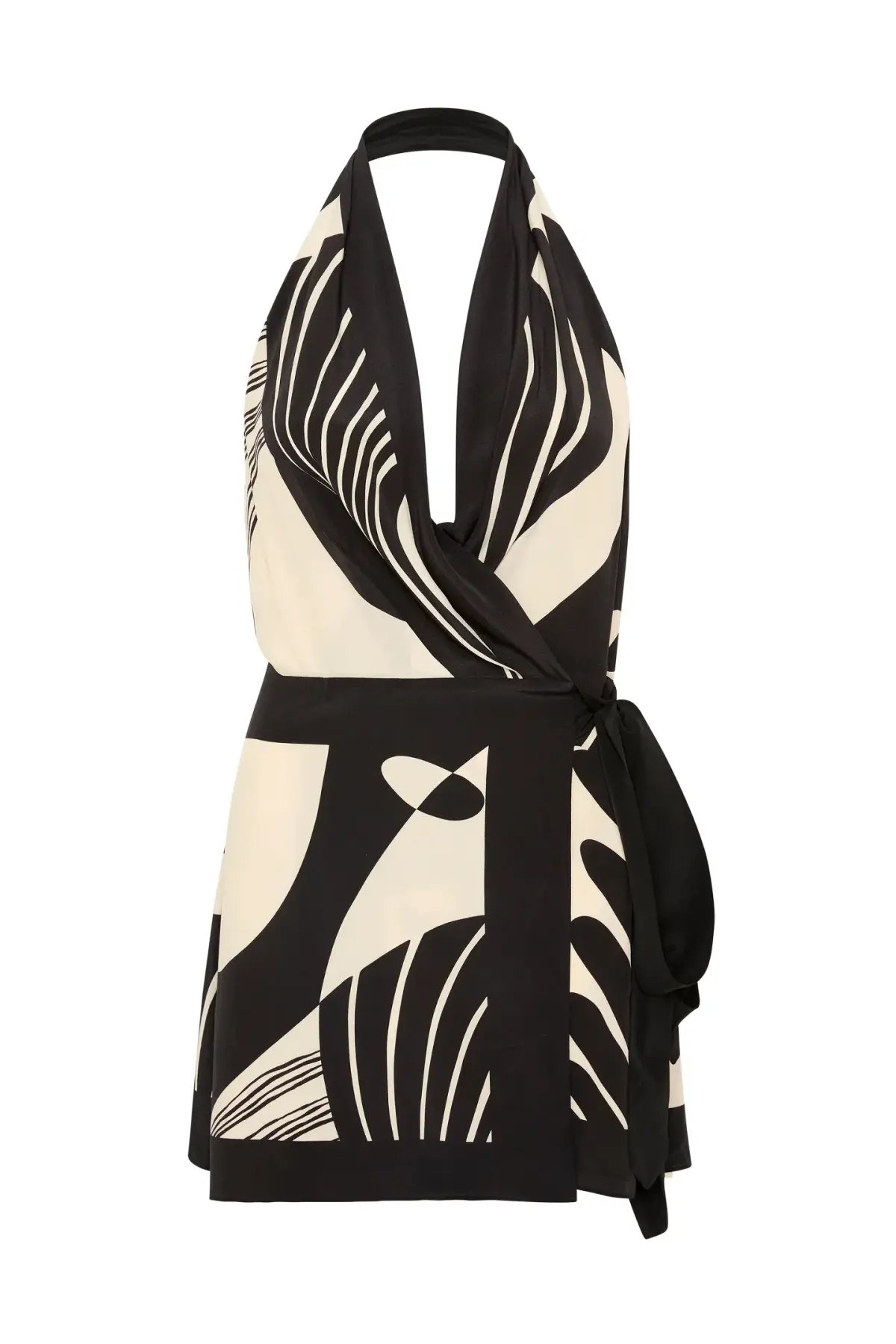 Sir the Label Realisme Wrap Halter Mini Dress and Pant Set in Papier Print Size 8 photo 4
