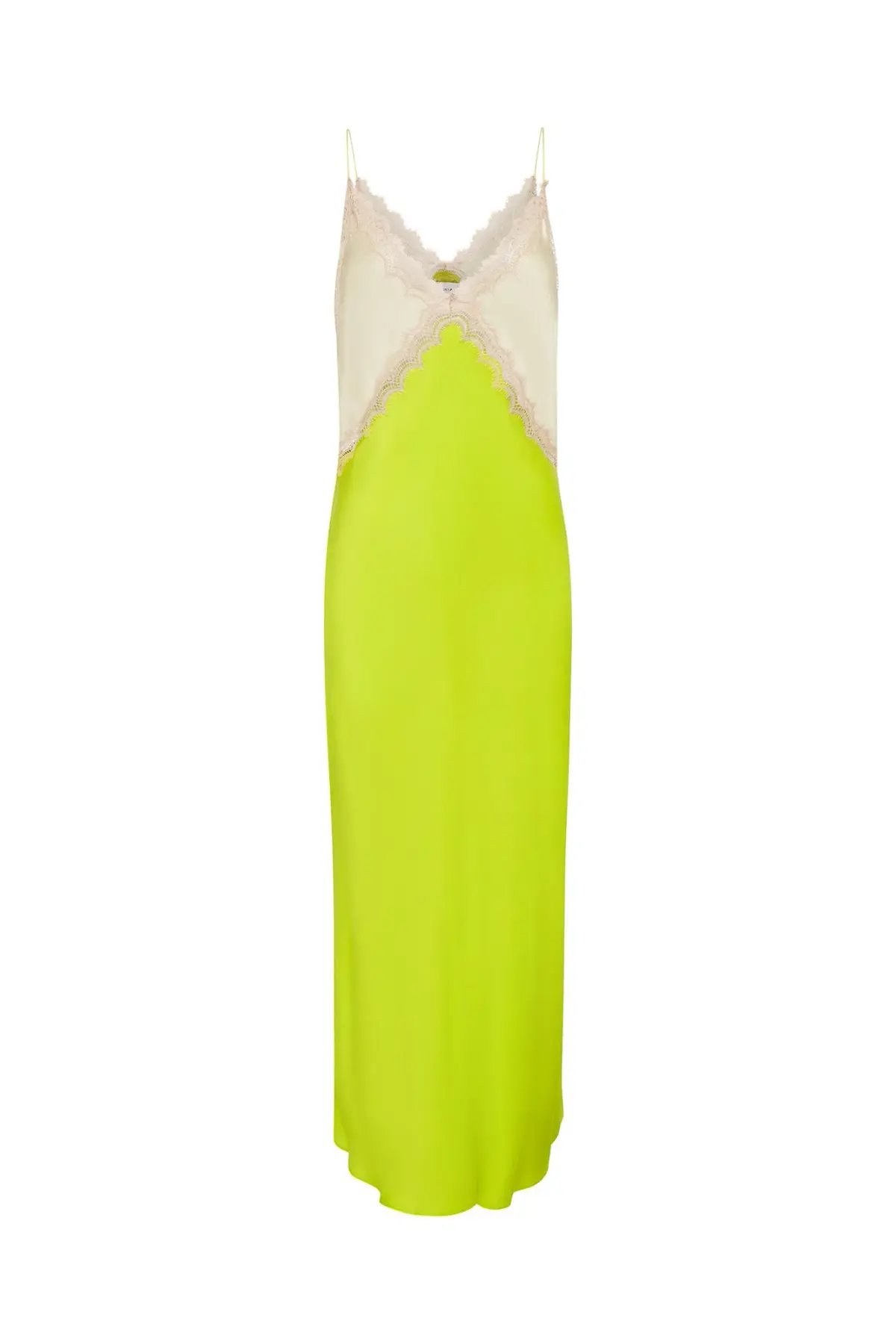 Ginia Sadie Dess Midi Pastel Yellow/Lime Green Size M/AU 10 photo 4