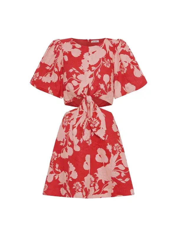 Kivari Delfina Cut Out Mini Dress Floral Size 10 photo 4