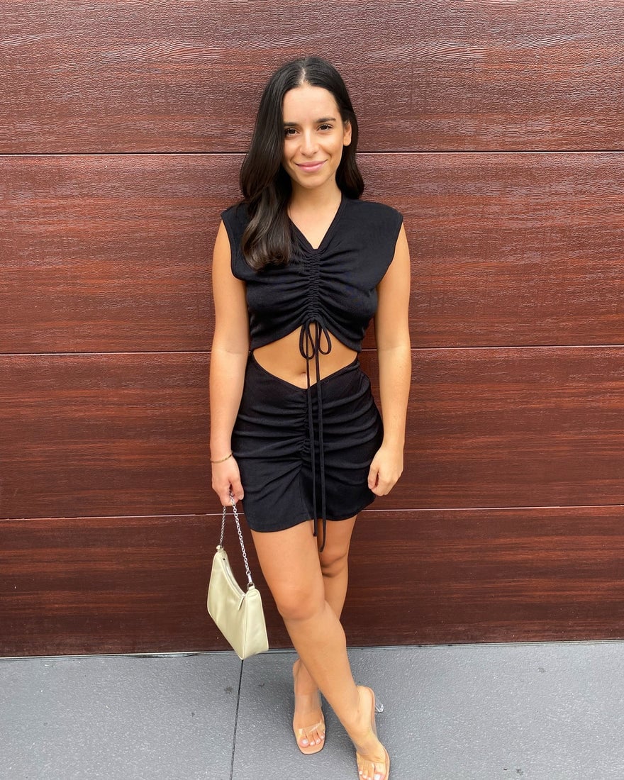 With Jean Roxy Mini Dress | Black photo 3