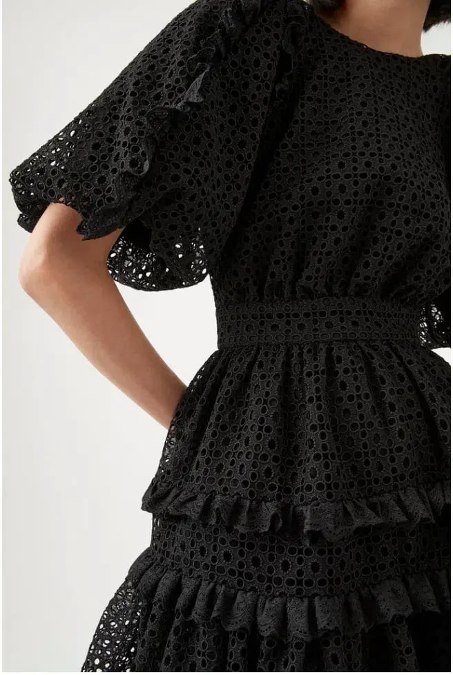 Aje Aveline Broderie Mini Dress Black Size 8 photo 4