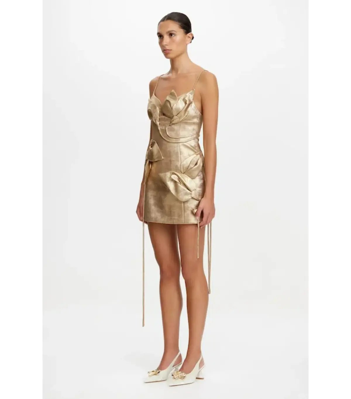 Acler Hillsome Mini Dress Gold Size AU 12 photo 2