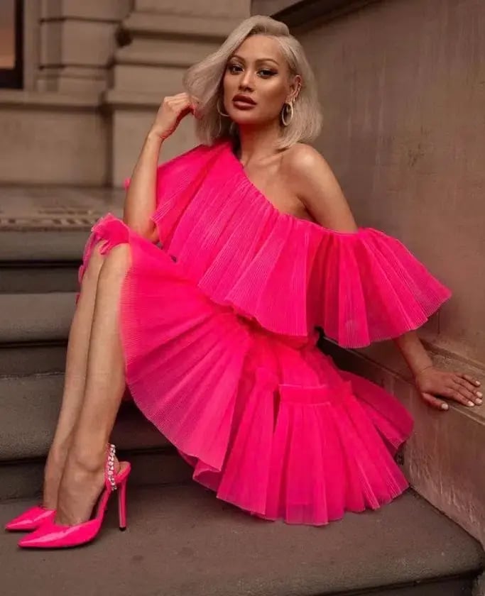 Sheike Carnival Mini Dress Pink Size AU 10 photo 4