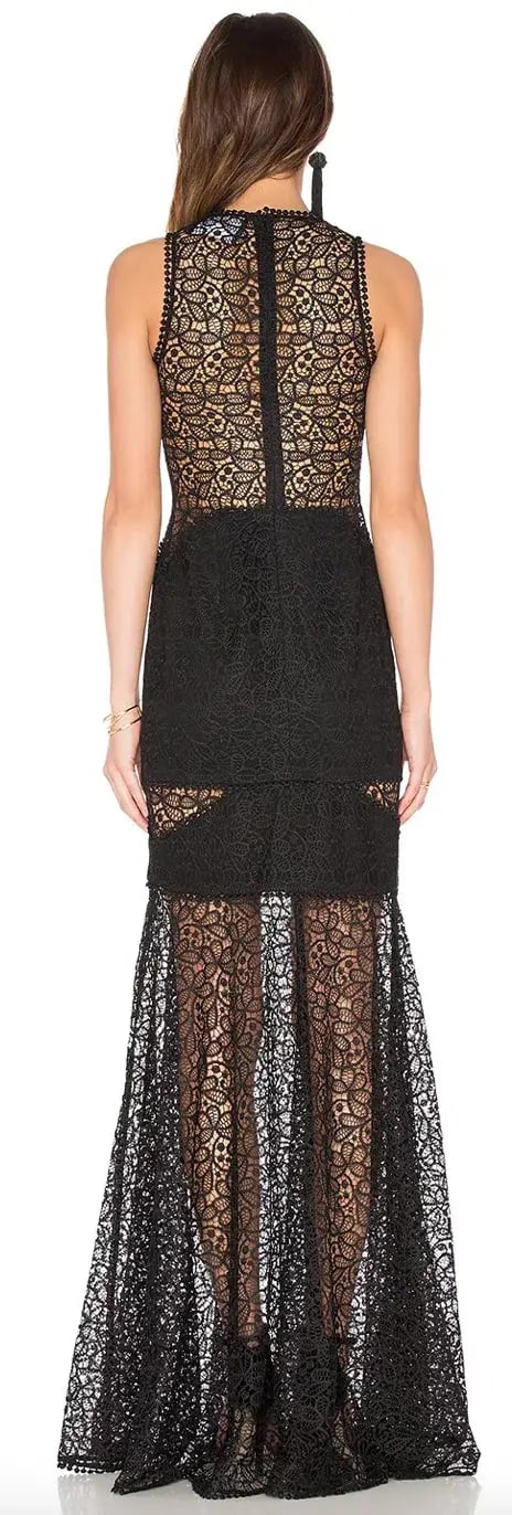 Nicholas Lace Cutaway Gown Black Size 6 photo 2