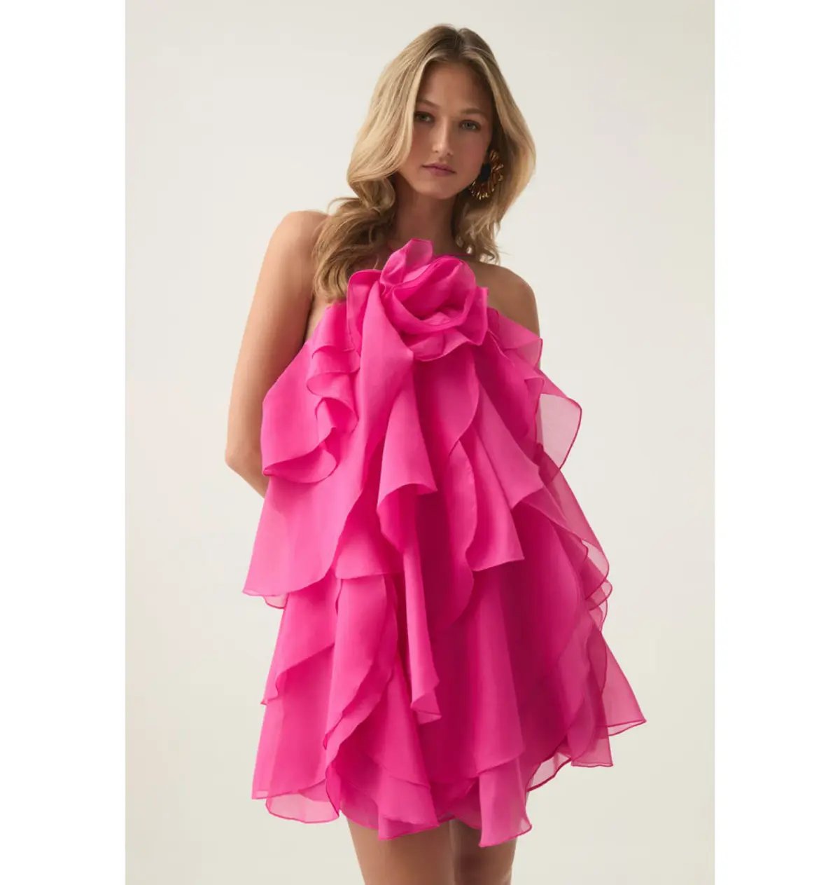 Aje Pandorea Layered Mini Dress Fuchsia Rose Size AU 8 photo 2