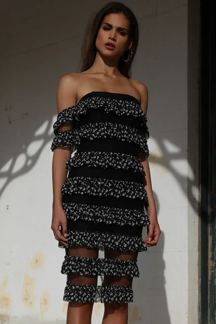 Prem The Label Ladylike Midi Dress Black Size 6 photo 2